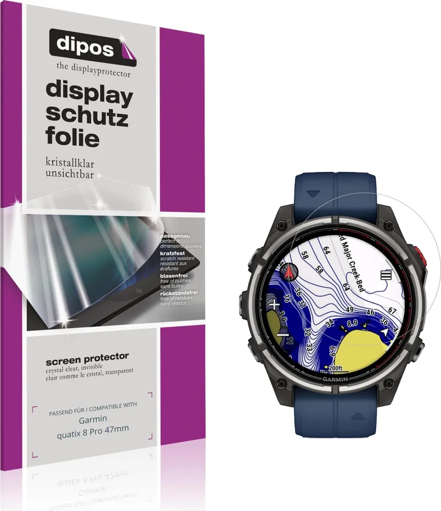 Pellicola dipos Claro per Garmin quatix 8 Pro 47mm - Pack x6