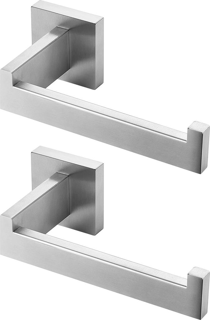 Toiletpapierhalter, WC-Rollenhalter aus Edelstahl, für Küche und Badezimmer, Toilette, Toilettenpapier, Messing, gebürstet, Verpackung mit 2 Stück