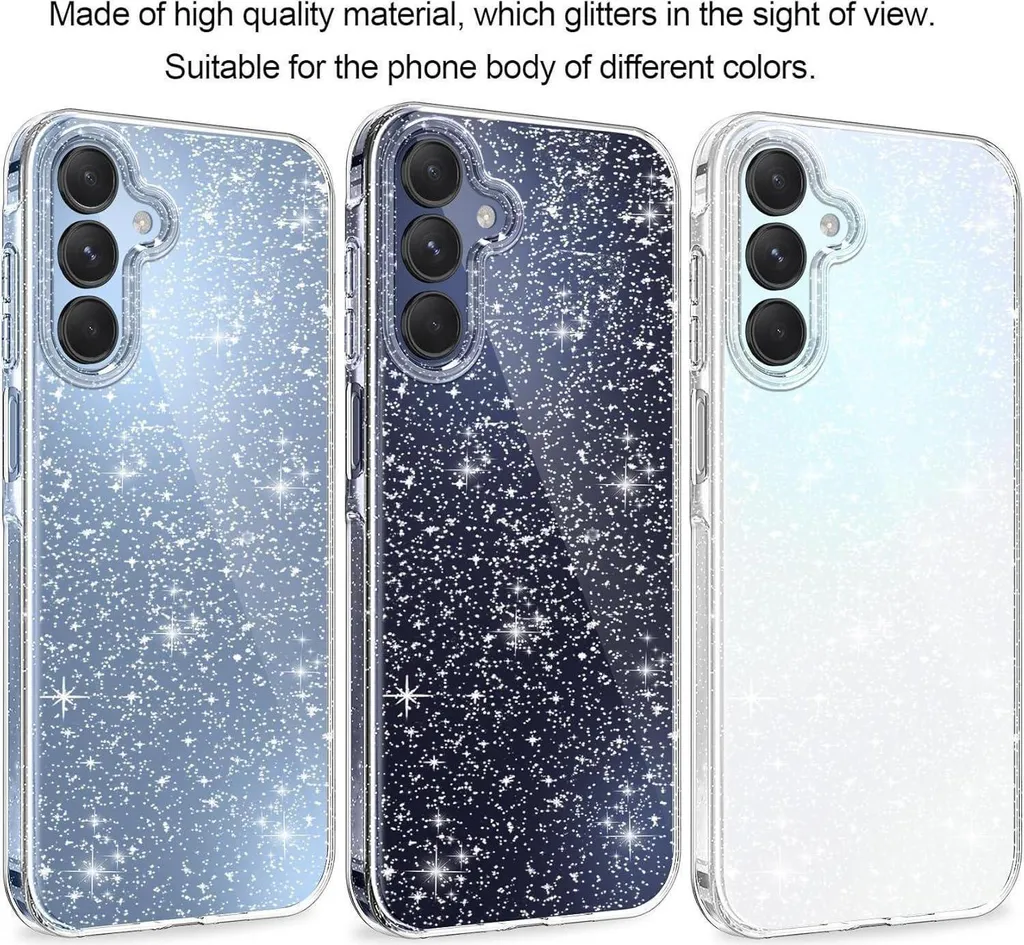 Coque Anti-choc Samsung Galaxy A15 Glitter Transparente 3 en 1 Totale