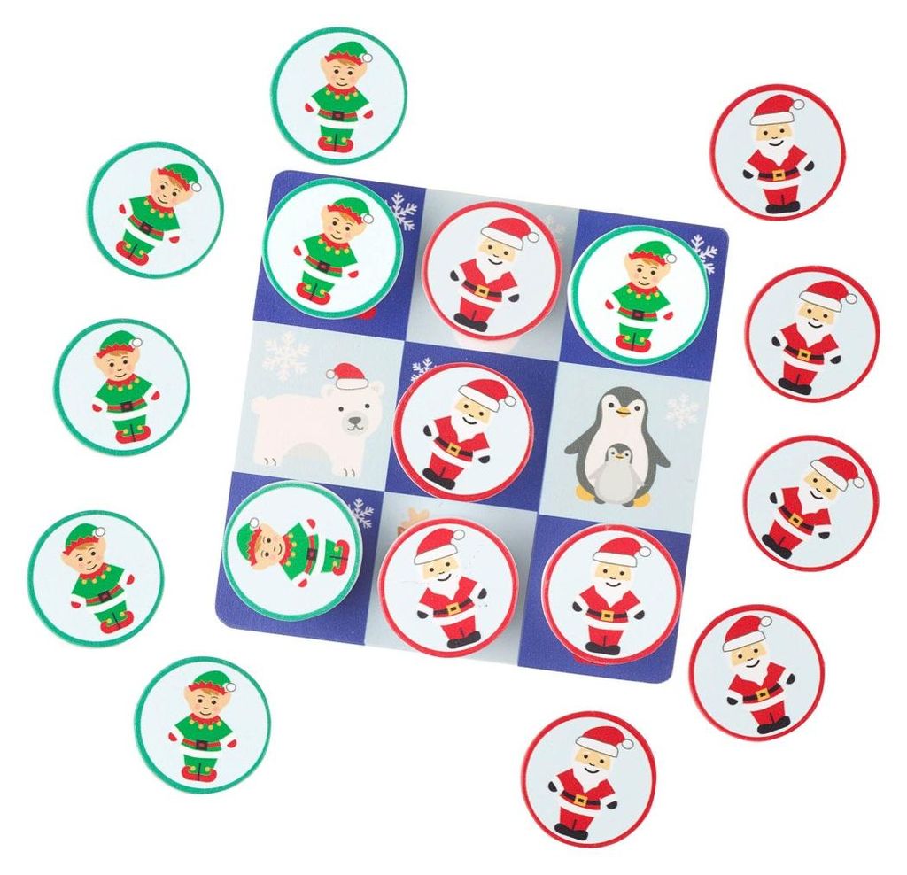 Holz-Tic-Tac-Toe-Spiel, Feiertagsvariante, Orange Tree Toys