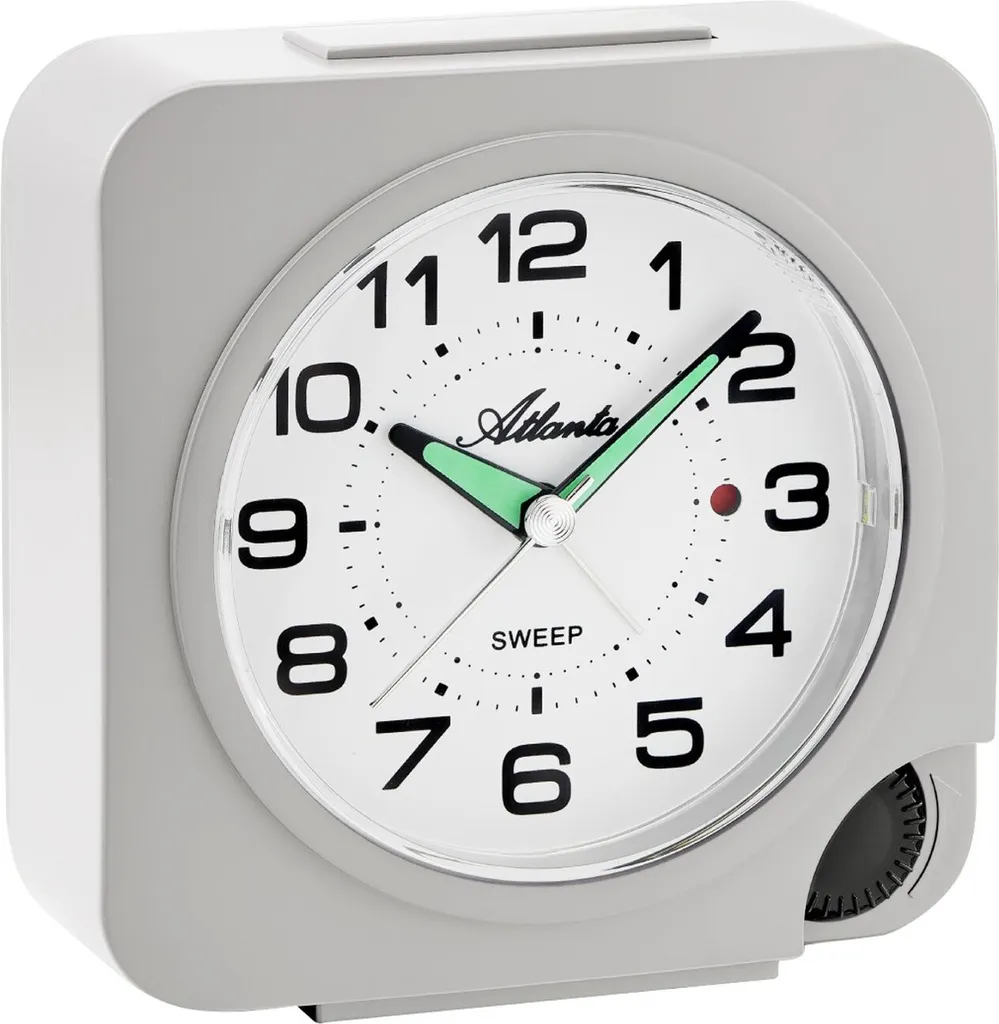 Horloge de table silencieuse Atlanta 2171/4 - Réveil à quartz Gris Clair