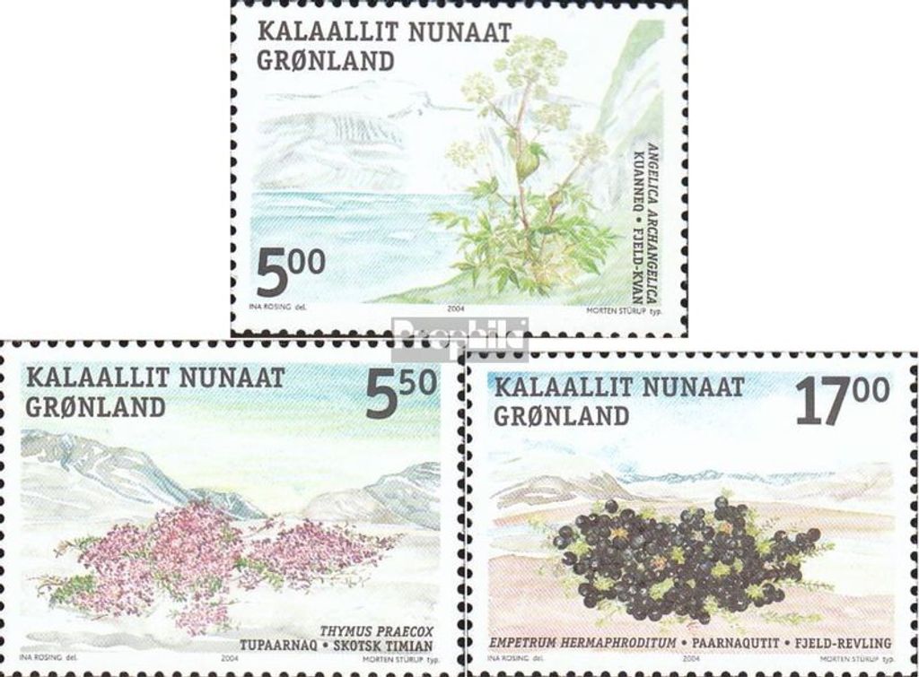 Briefmarken Dänemark - Grönland 2004 Mi 418-420 (kompl.Ausg.) postfrisch Eßbare Pflanzen