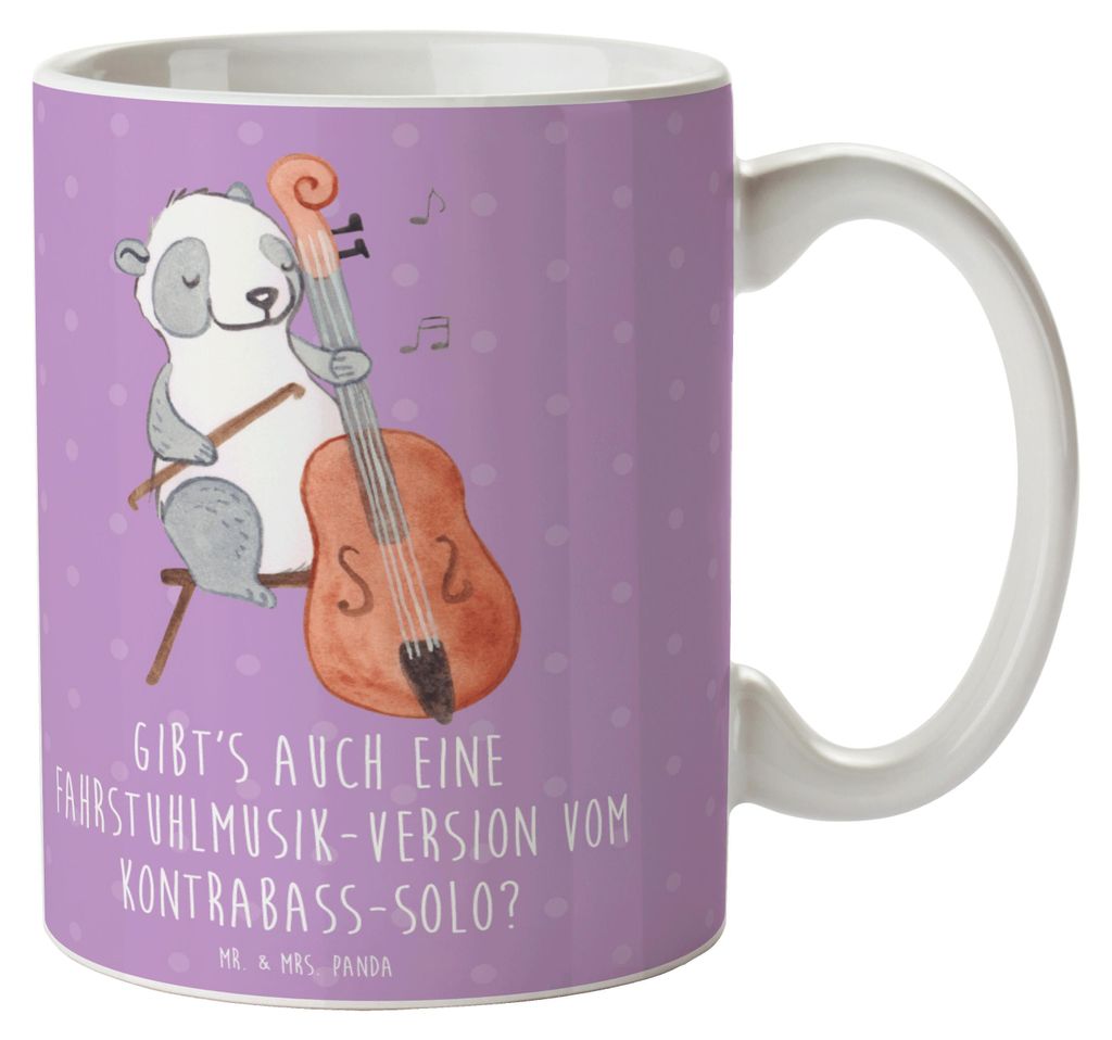 Mr. & Mrs. Panda Tasse Kontrabass Solo - Lavendeltraum - Geschenk, Musiker, schöne, Streichinstrument, Humor, Teetasse, Sinfonieorchester, Instrum...