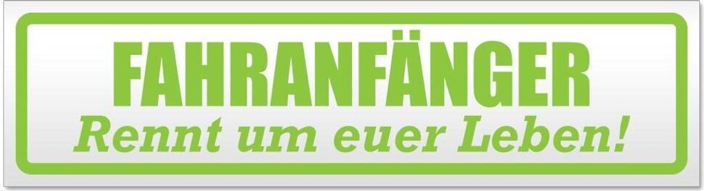 Kiwistar - Autoaufkleber - Lindgrün - 60 x 16 cm - Fahranfänger rennt Leben - Hinweis Aufkleber Sticker für Auto, Kfz, Fahrrad, PKW, LKW