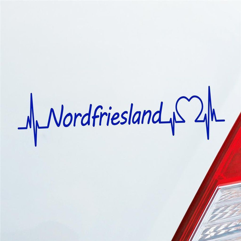 Auto Aufkleber Nordfriesland Puls Herzschlag mit Ferien Produktbild 