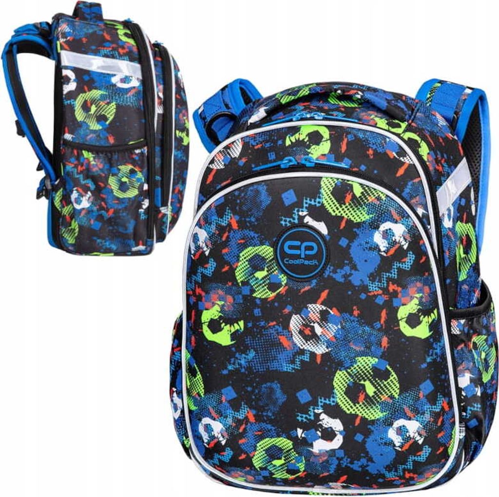 CoolPack | Schulrucksack Turtle - Fußball Blau - Ergonomisch - 25L - Leicht und Sicher