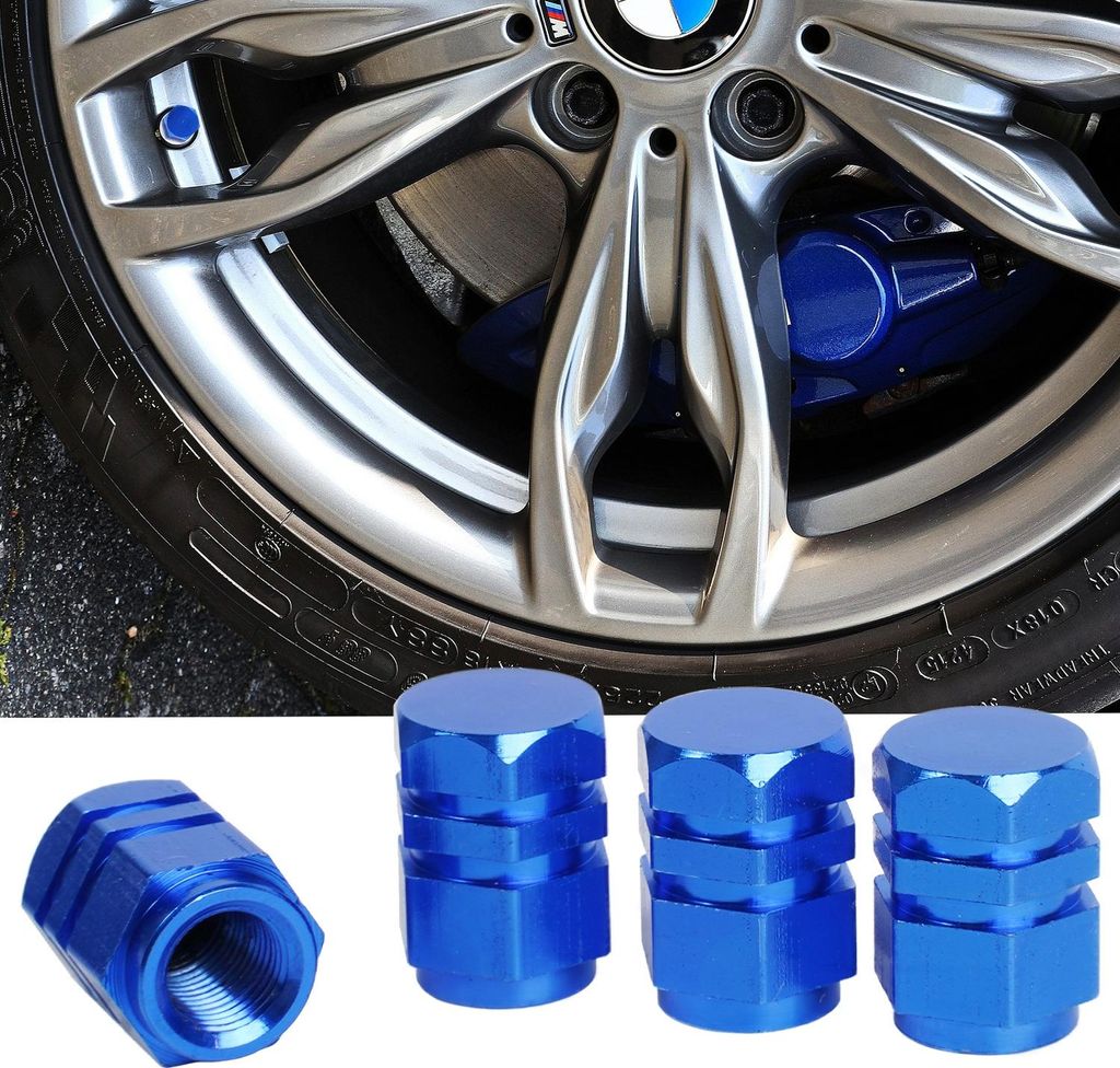 Ventilabdeckungen 4er Set Alu Blau