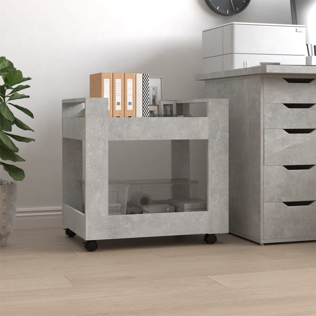 The Living Store Bürowagen Betongrau 60x45x60 cm Produktbild 