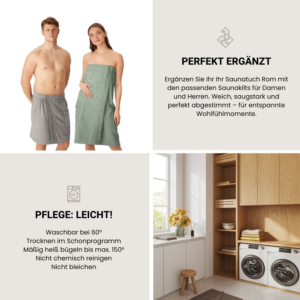 Schiesser Frottier Saunatuch Rom | 100% Baumwolle aus Produktbild 4