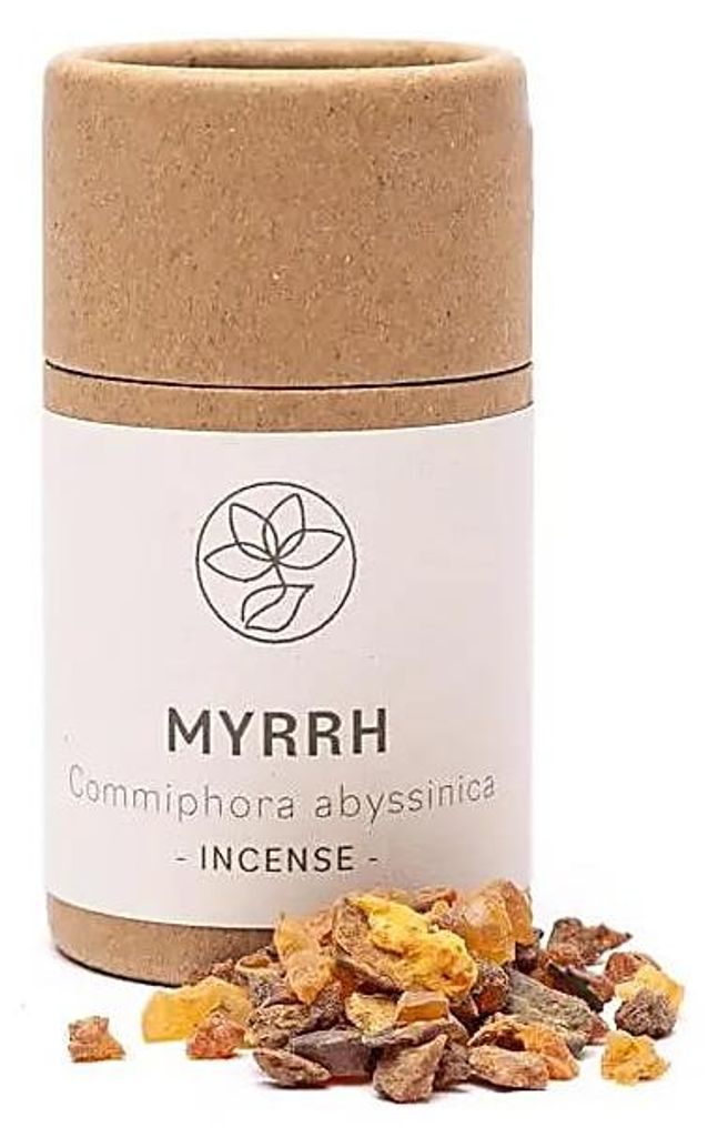 Räucher Set Harzmischung Myrrhe (Kenia) -- 18 g + Aleppo-Seife mit biologischer