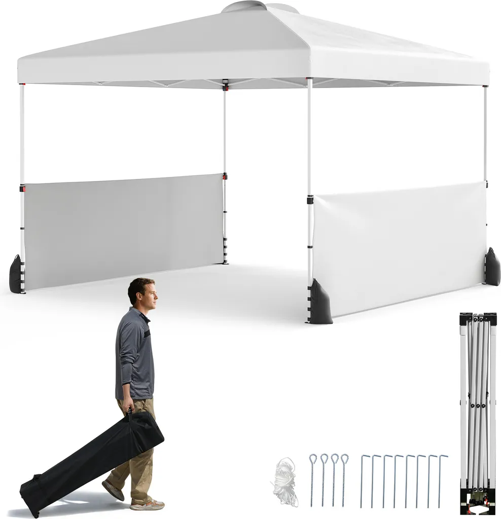 Gazebo Commerciale Pop-Up COSTWAY 300x300cm | Kit Accessori