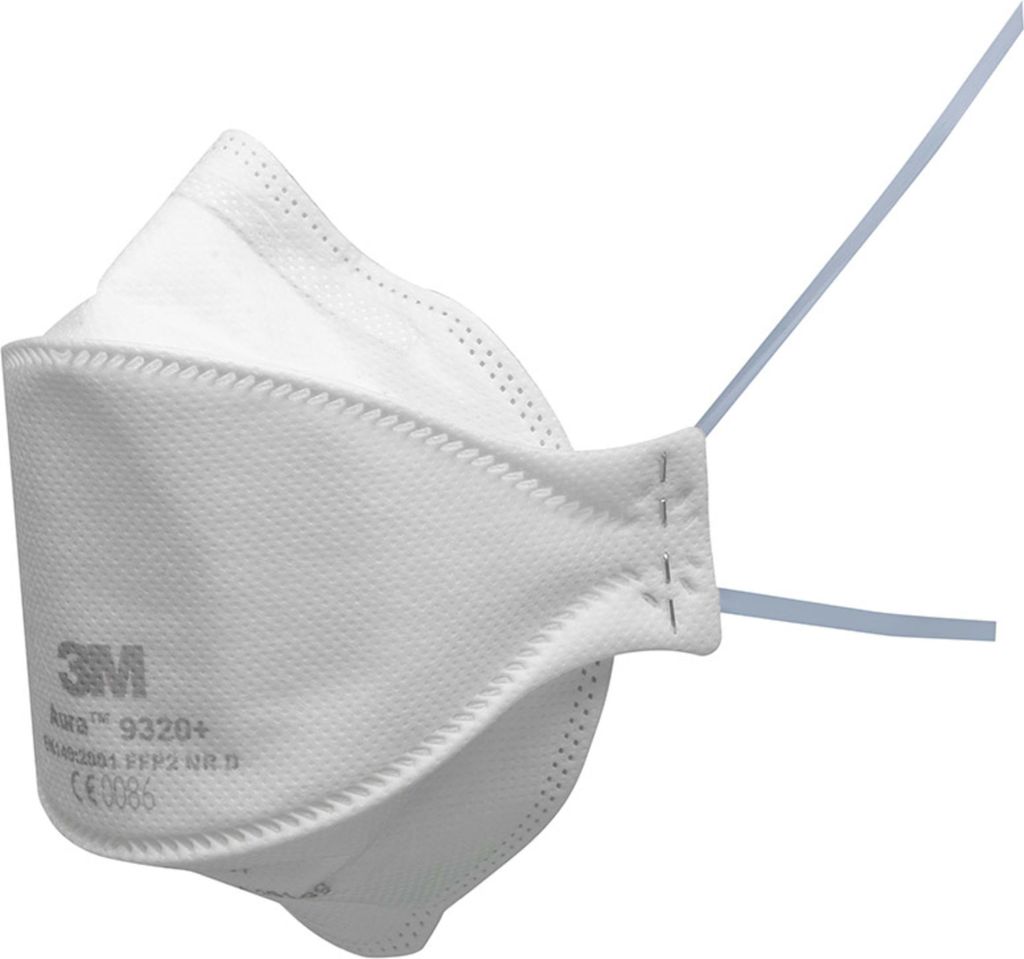 3M Atemschutzmaske AURA 9320+ FFP2 NR D Weiß, One Size
