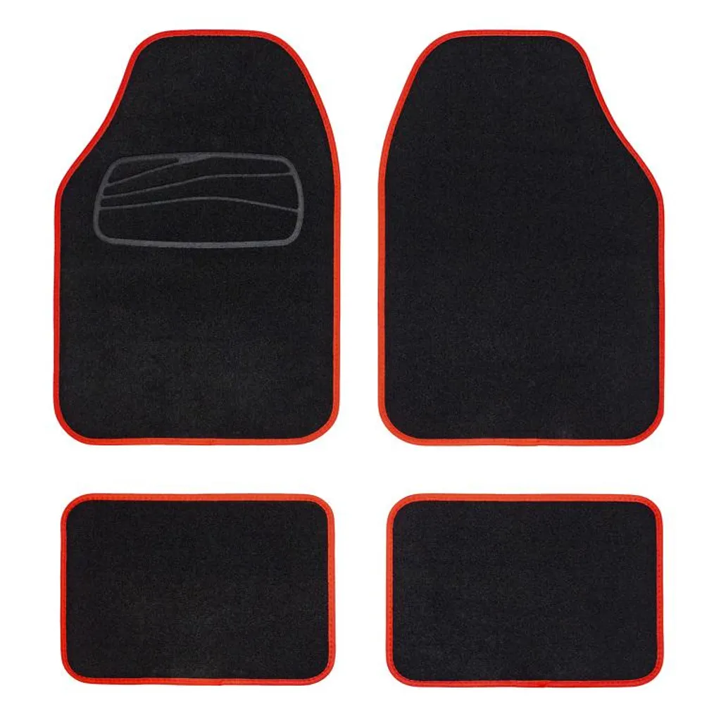 OFFERTA Set 4 Tappeti Auto NAPOLI Rosso - Miglior Prezzo Online