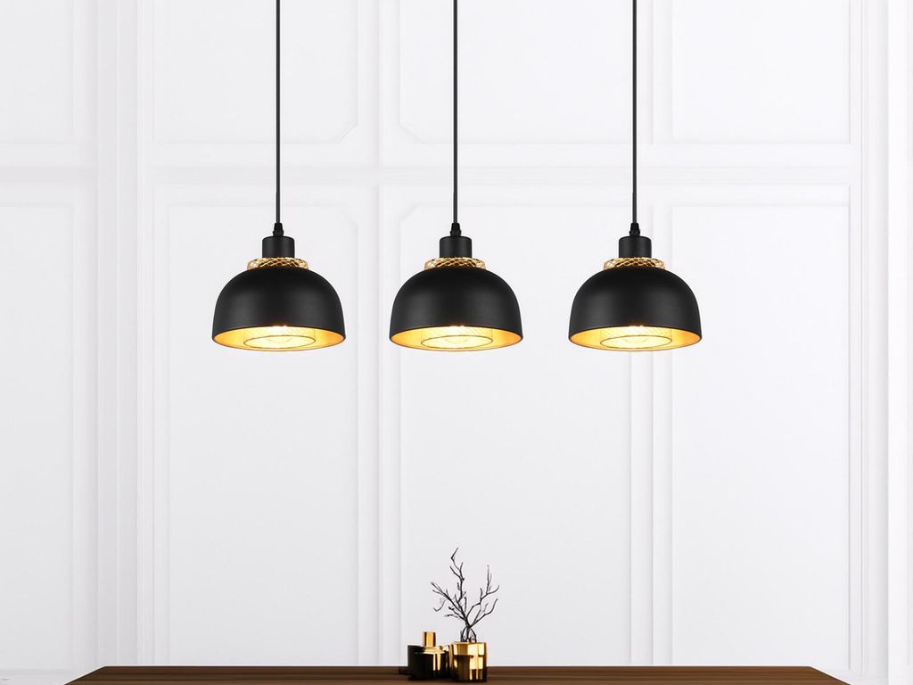 LED Pendelleuchte Industrial Esstischlampe Küchenlampe hängend Schwarz Gold