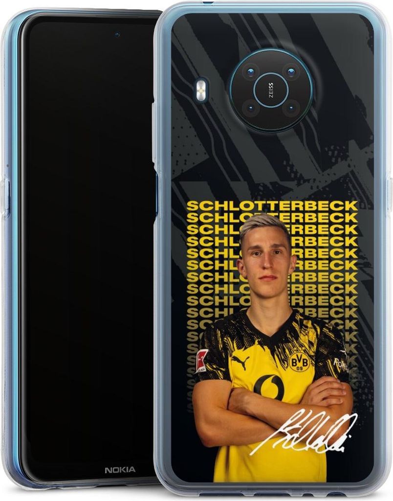 DeinDesign Handyhülle für Nokia X10 Silikon Hülle Case Smartphone Schutzhülle BVB Borussia Dortmund Nico Schlotterbeck