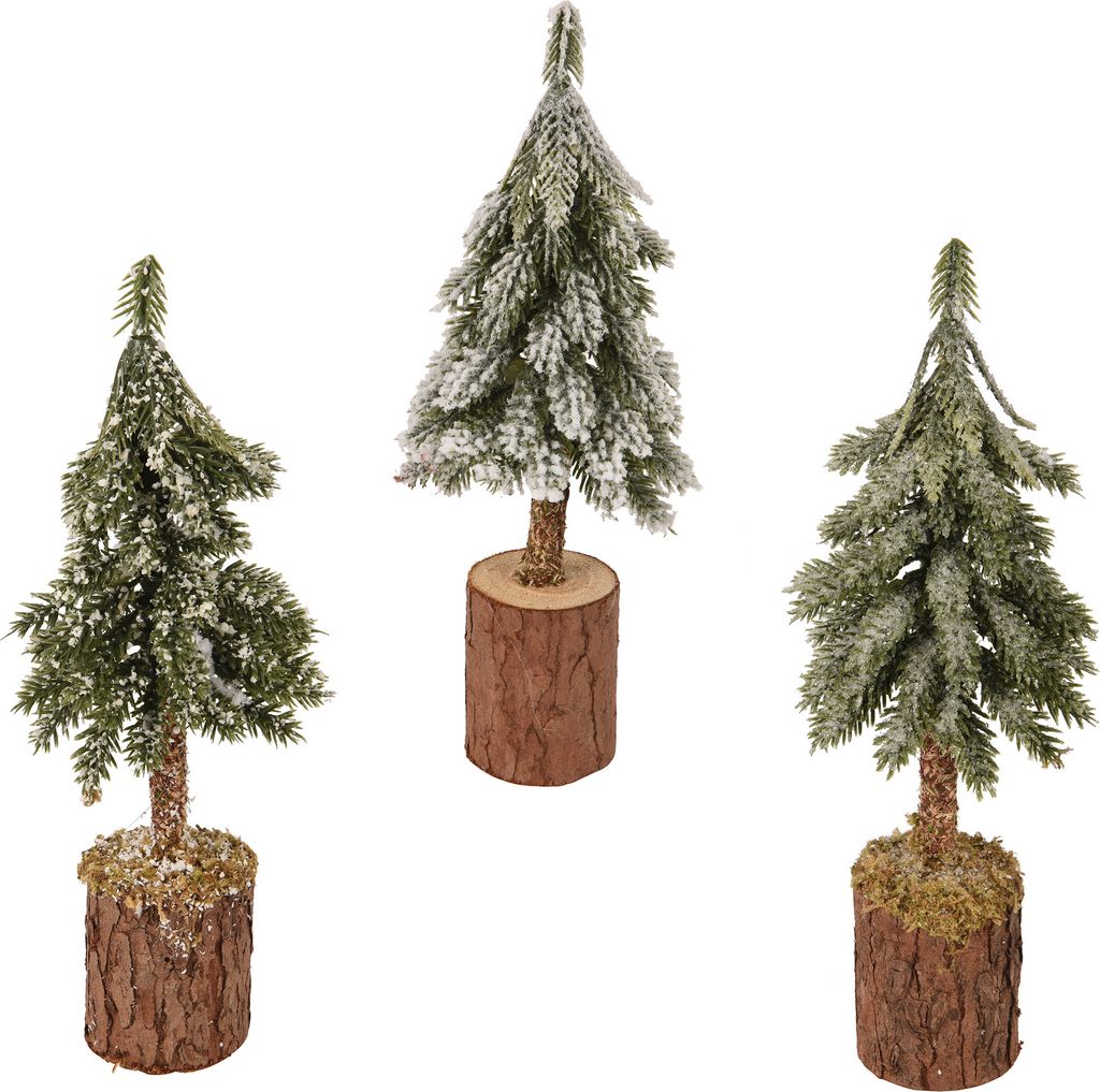 Tannenbaum künstlich mit Holzsockel 21cm 1 Stück sortiert