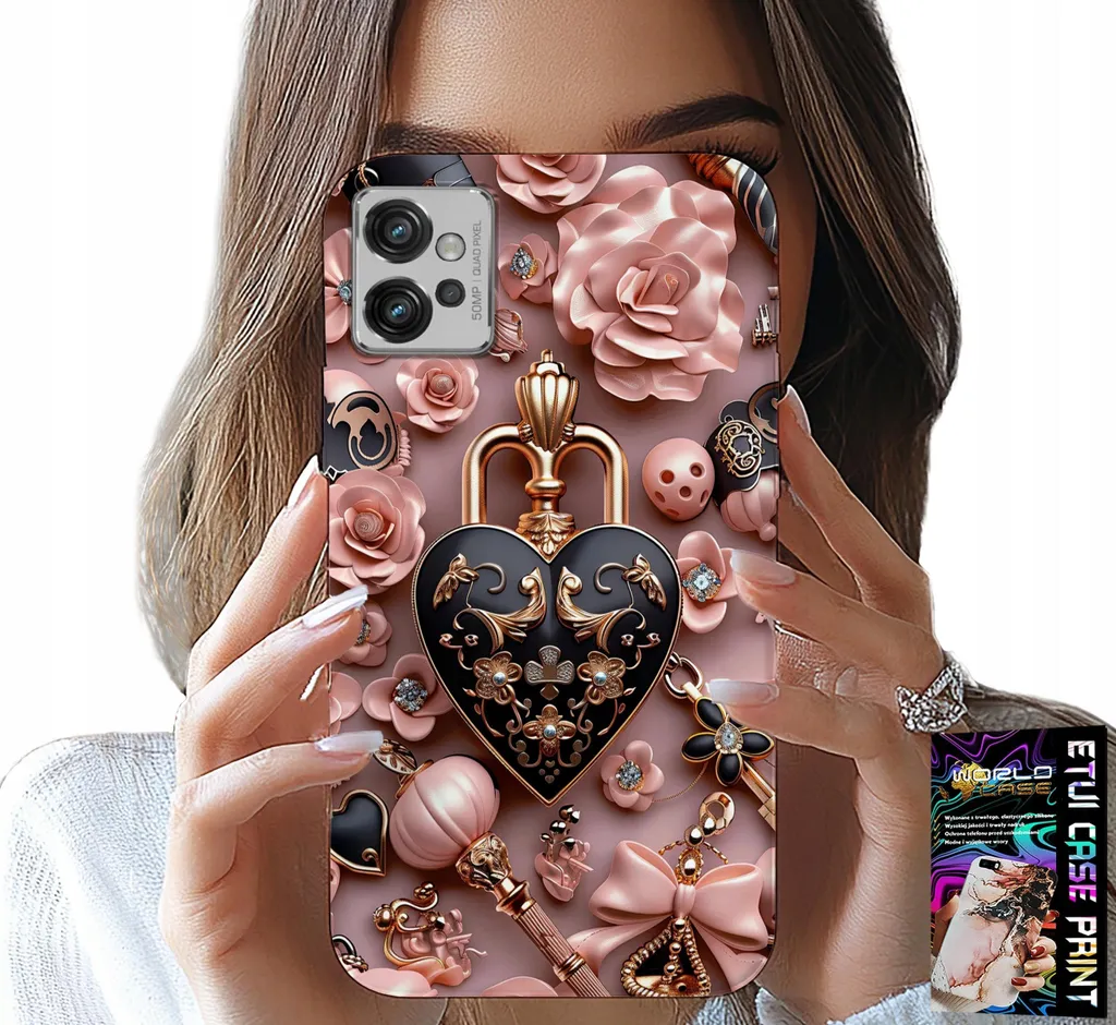 Regalo Motorola G32: Custodia Motivi Femminili Lucchetto Cuore + Vetro