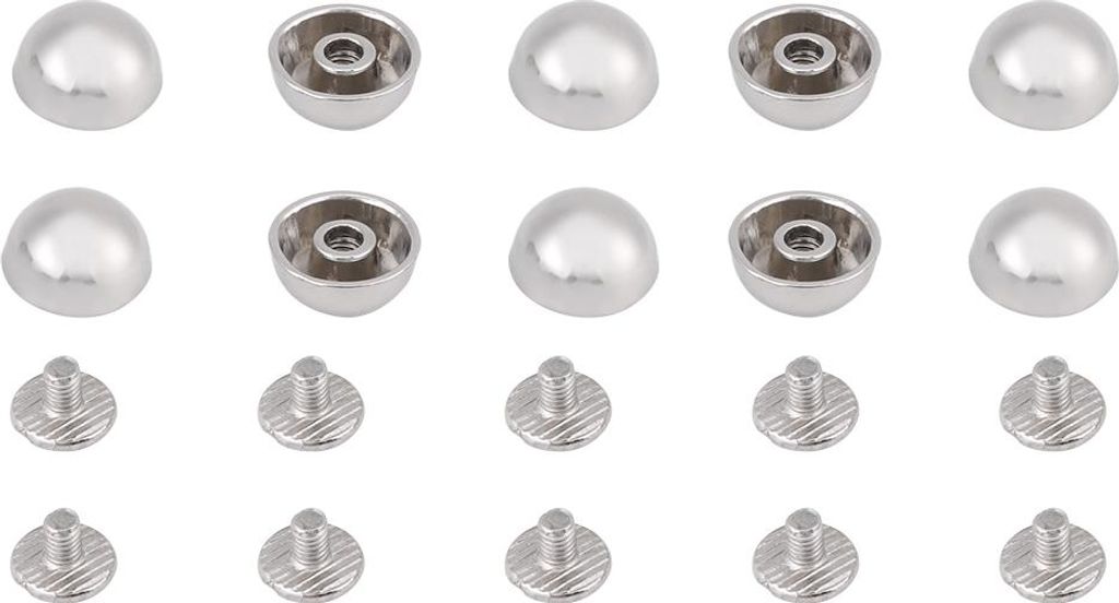 20 Stck Pilz-Nietenkn?pfe fr Taschen, Schuhe, Dekoration, Nieten, Pilznieten, Set mit Galvanisierter Eisenschraube (Nr. 8 silberner 12-mm-Pilz + Sc...
