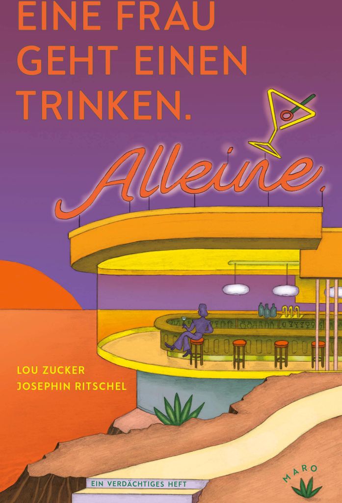 Eine Frau geht einen trinken. Alleine