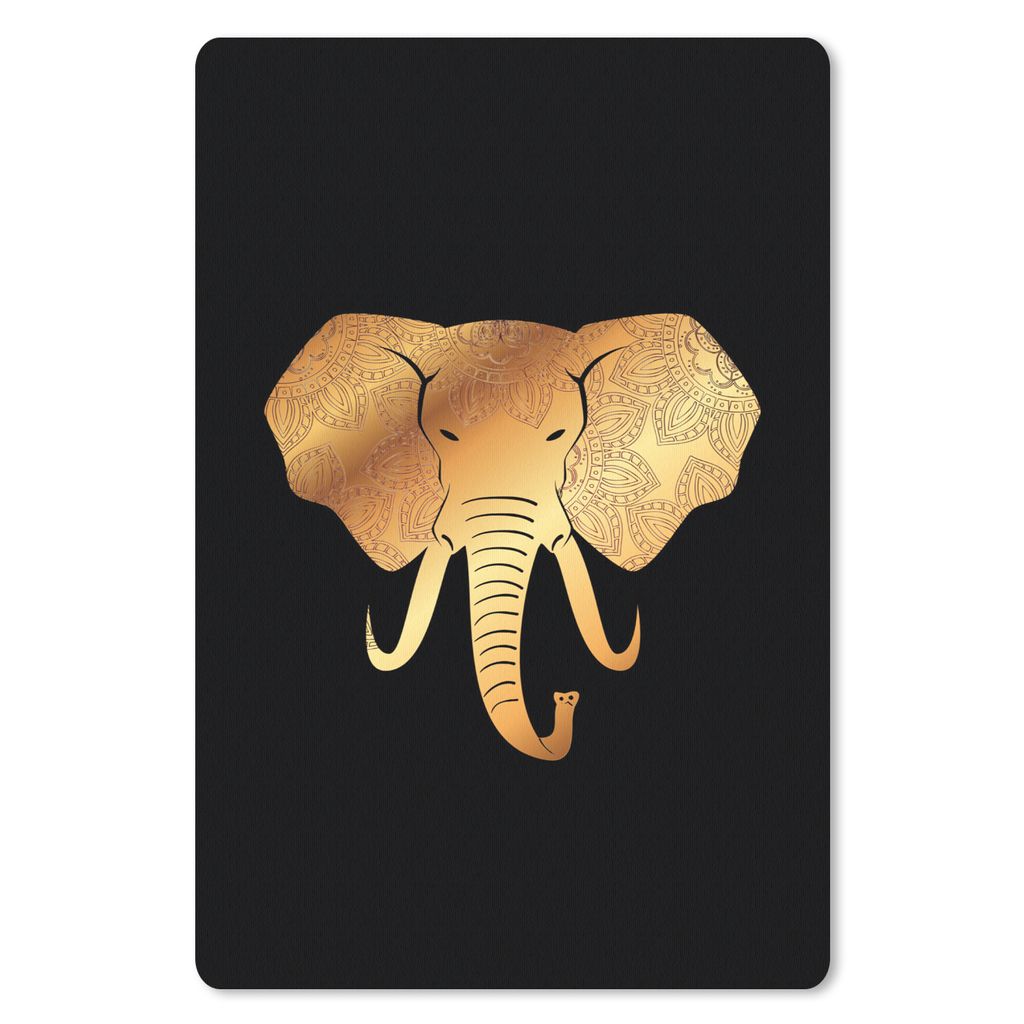 MuchoWow Mauspad Mousepad Elefant - Gold - Muster 18x27 cm - Mousepads - Maus Mat - Pad - Mausunterlage