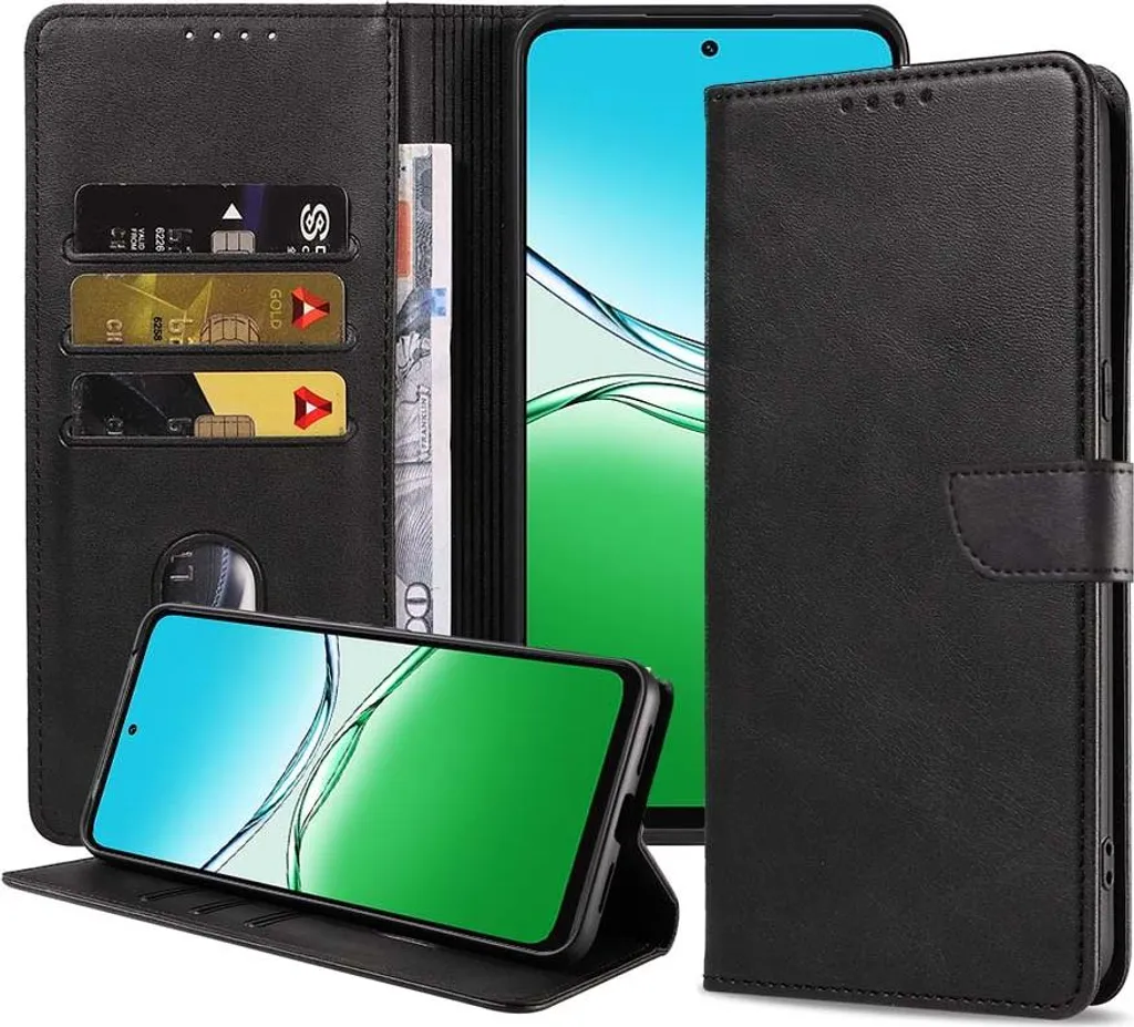 Custodia Oppo A5 Portafoglio Nero Smartphonics - Protezione Elegante