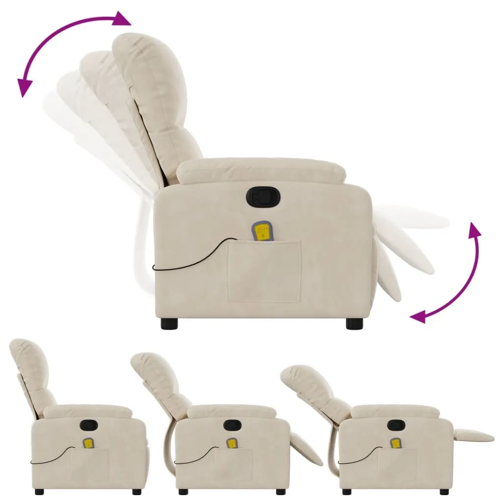 Fauteuil de massage Beige Microfibre - Design ergonomique et relaxant - 5