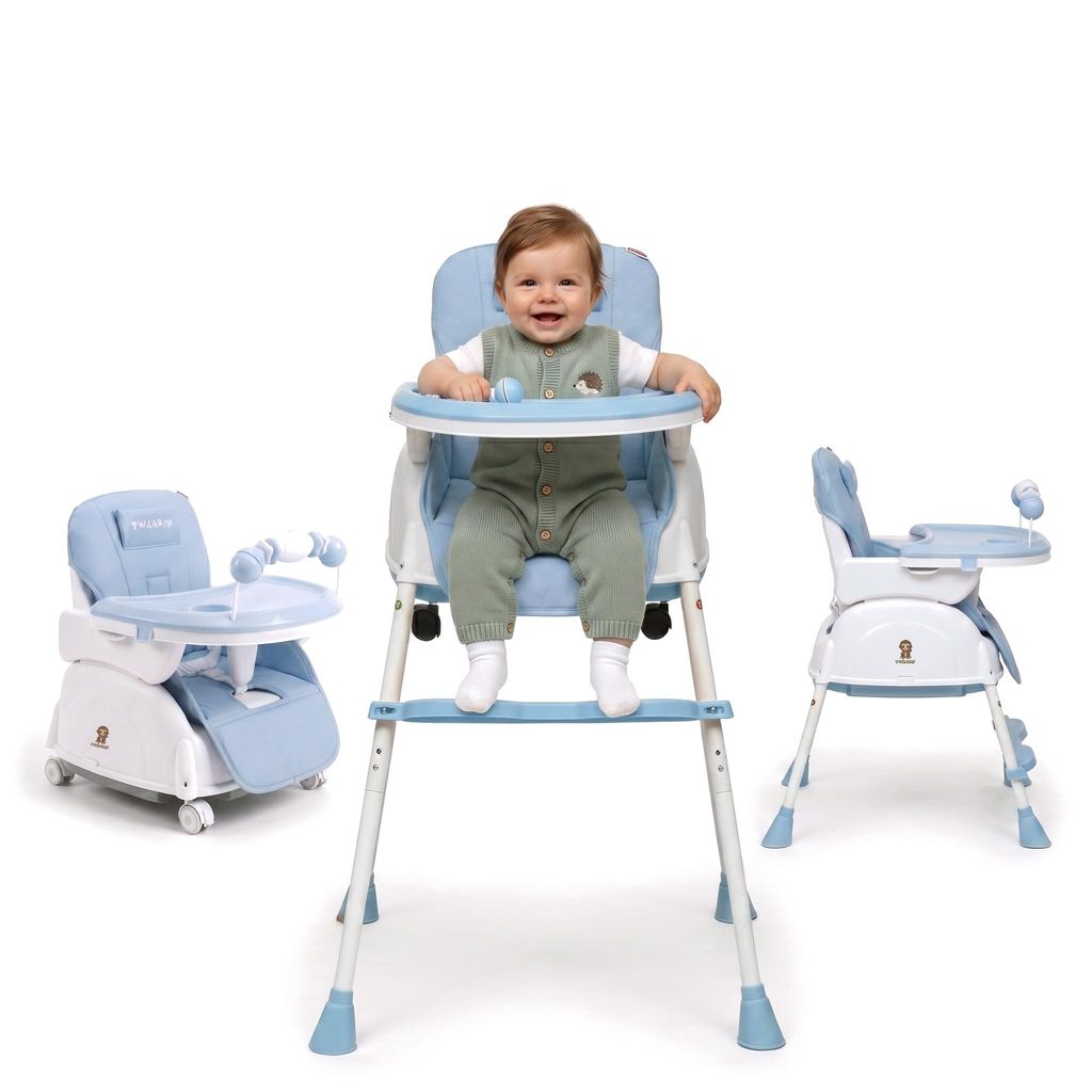 Twinky® Hochstuhl Baby - Blau - 2-in-1 Kinderhochstuhl - Produktbild 
