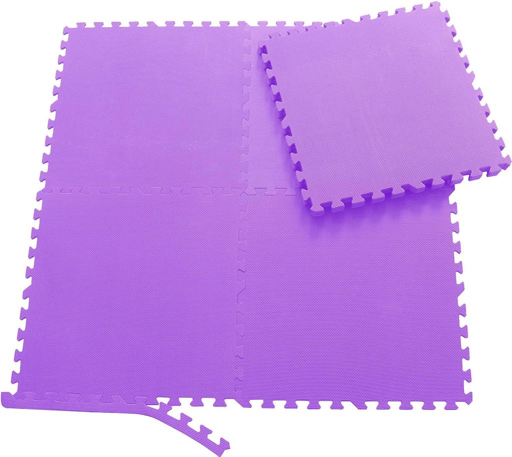 Sporttrend 24 16 Schutzmatten ohne Randstücke Set Lila 60x60x1cm | 5,76qm | Bodenschutzmatte Unterlegmatte Puzzlematte für Fitnessgeräte Sport...
