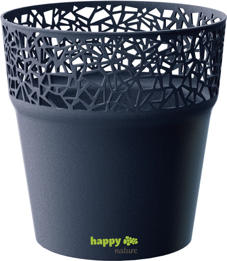Kunststoff Blumentopf Ibo anthrazit Ø 12 cm Höhe 12 cm