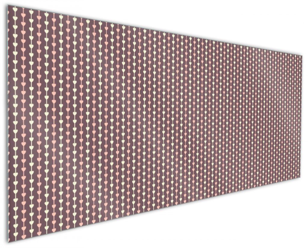 Wallario Küchenrückwand aus Glas, Größe: 125 x 50 cm, Motiv: Muster Herzen in beig und rosa in Reih und Glied | Spritzschutz | abwischbar | pfl...