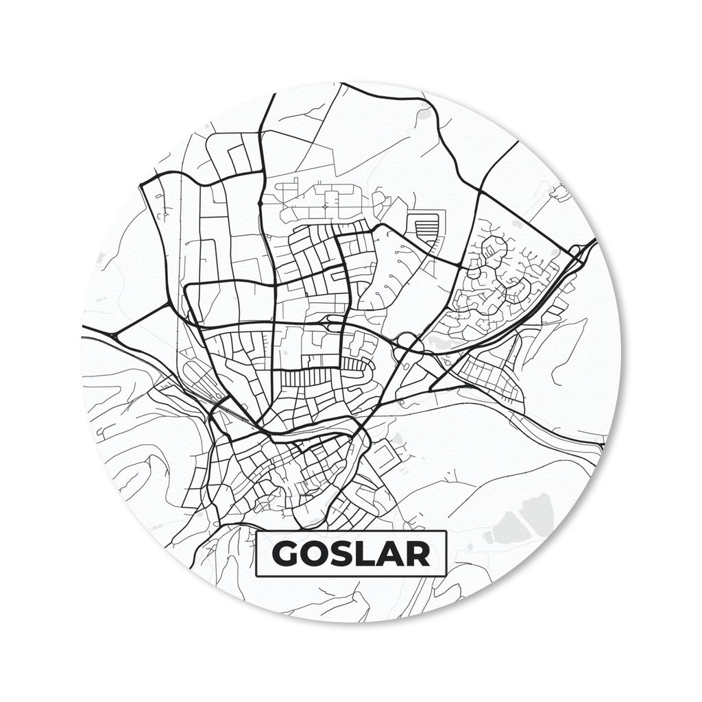 MuchoWow Mauspad Mousepad Karte - Goslar - Stadtplan 30x30 cm - Mousepads - Maus Mat - Pad - Mausunterlage - Tischunterlage - Schreibtischmatten
