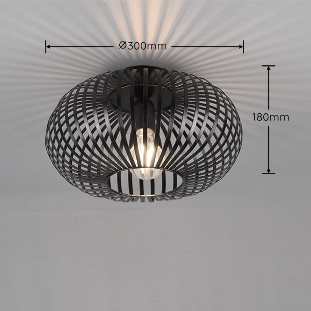 Trio Leuchten Johann Deckenleuchte Ø30cm 60W Schwarz Produktbild 13