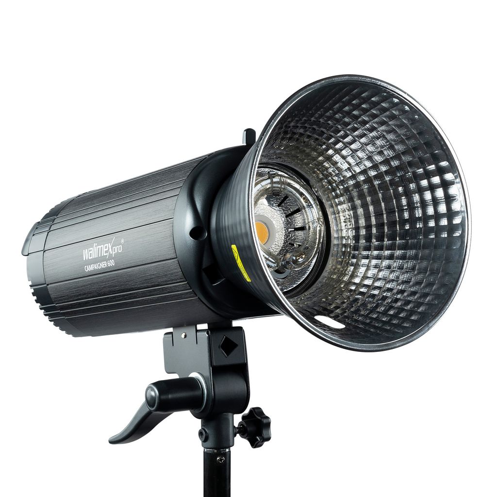 Walimex pro Campaigner 600 HS Studioblitz mit integriertem 2,4 GHz Empfänger, Blitzgerät 600 Ws mit Reflektor, Fotoblitz mit schneller Abbrennzei...