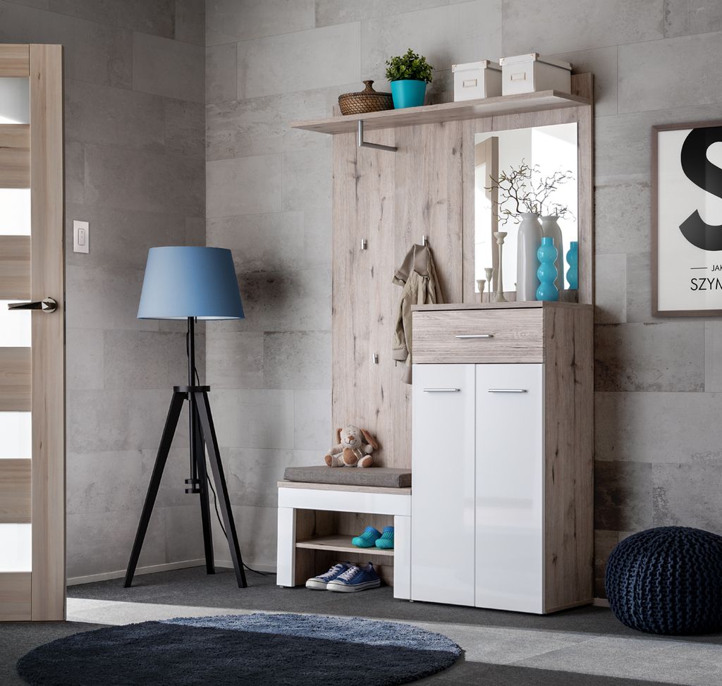 Flurwand TELA 2 – Wellington Eiche / Weiß