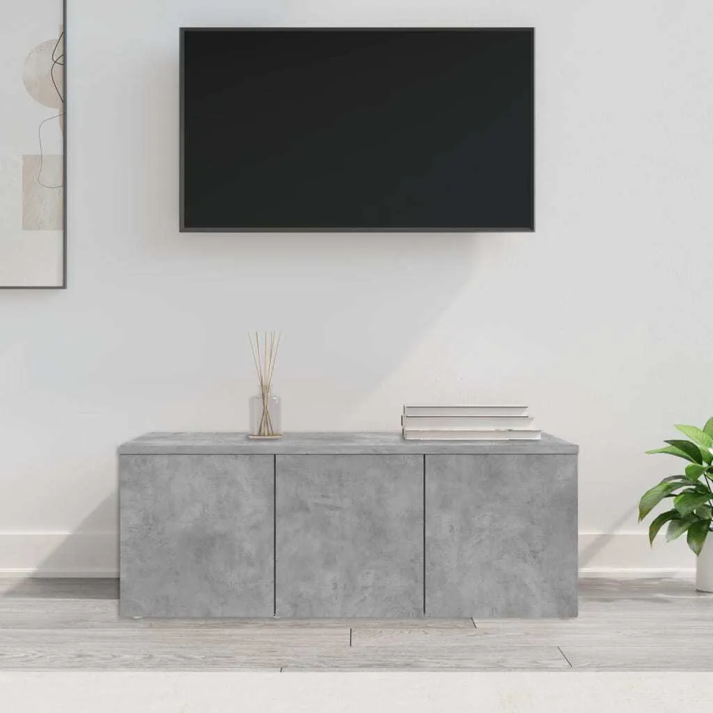 The Living Store Mobile TV Grigio cemento 80x34x30 cm Materiale ligneo
