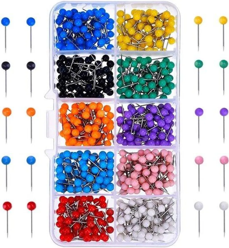 Fournitures de couture et DIY : épingles en plastique, lot de 500