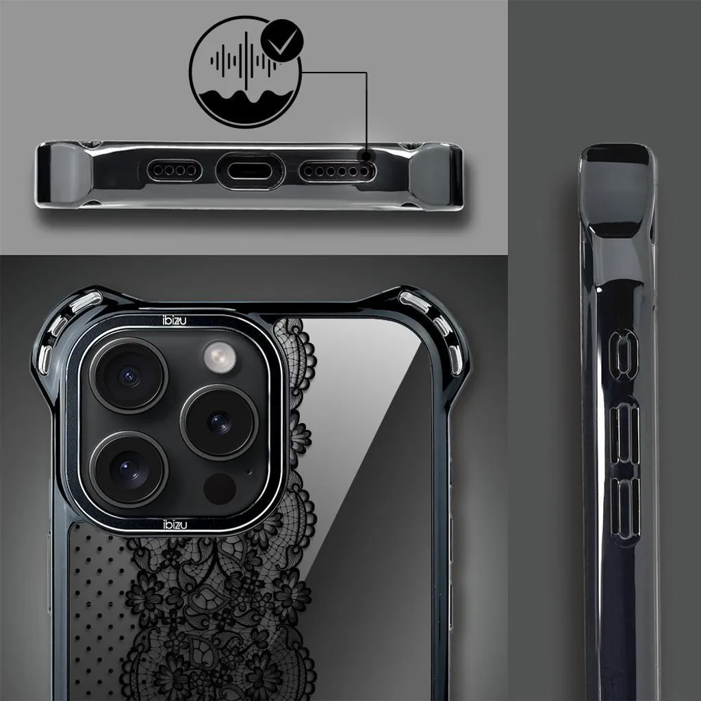 Coque de protection iPhone 16 Pro MagSafe Midnight avec design dentelle - 4