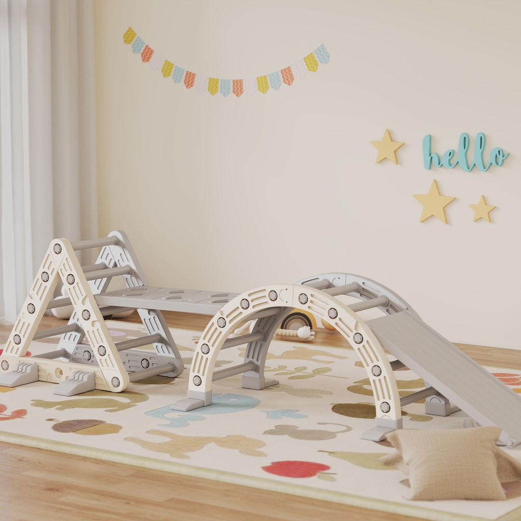 AIYAPLAY Triangle D'escalade, 3 En 1 Montessori En Bois Pour Grimper Et Glisser Charge Max 50 Kg Pour 18 48 Mois Bois~1pa2ev68pjo01