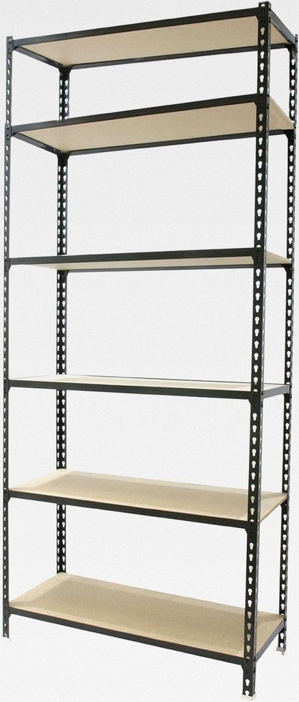 Schwerlastregal, 2500x1000x400 mm, Bis 150 kg Belastbar, 6 Verstellbare Ablagen, MDF-Platten, Kellerregal, Lagerregal, Anthrazit/Holz - Maderclick
