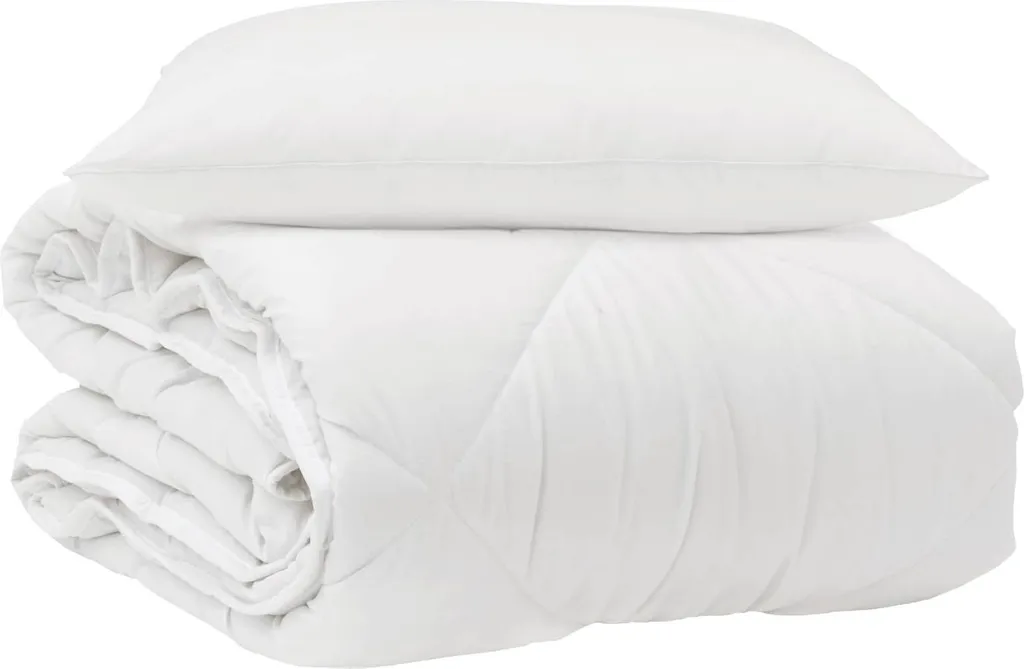 vidaXL Set 2 Pezzi Piumino e Cuscino Bianco - Ideale per Hotel e B&B