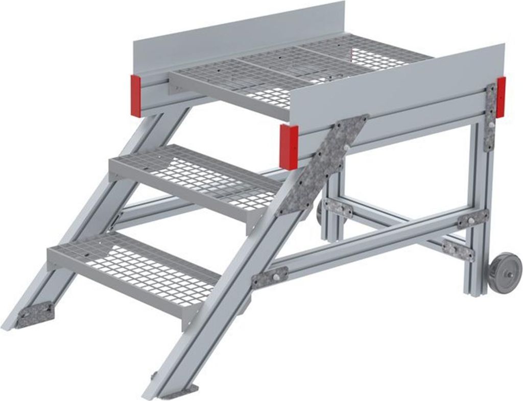 Euroline 514 Anstieg 45° 600mm Stufenbreite 3 Stufen Stahl Gitterrost