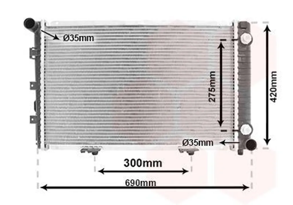 Refroidisseur d'eau moteur adaptable Mercedes 190 W201 - Gamme VAN WEZEL
