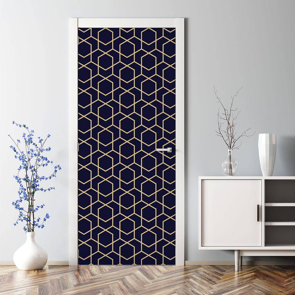 Dekorative Türfolie selbstklebend Klebefolie Aufkleber Abnehmbarer Dunkle Würfelform 85 x 200 cm
