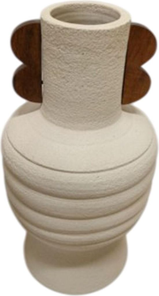 Vase Home ESPRIT Braun Beige Terrakotta Mango-Holz 28 x 28 x 33 cm