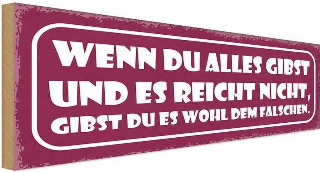 vianmo Holzschild 10x27 cm du alles gibst und reicht nicht Spruch Zitat