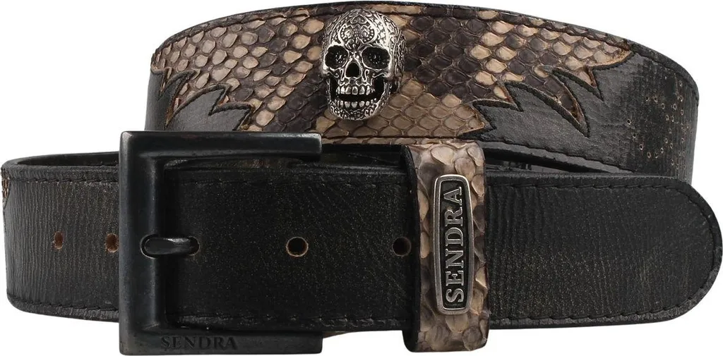 Ceinture Python Marron Sendra 1274 - Finition Artisanale en Cuir Exotique