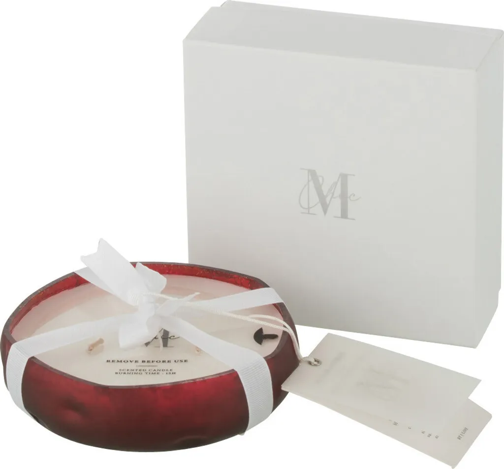 Bougie M-Chic Rouge Petit Modèle J-Line - 15 Heures de Diffusion Douce