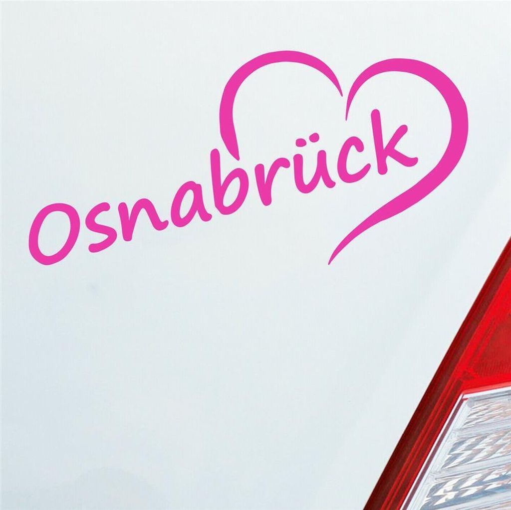 Auto Aufkleber Osnabrück Herz Stadt City Liebe Love Heimat 17x8 cm Pink Sticker Heckscheibenaufkleber