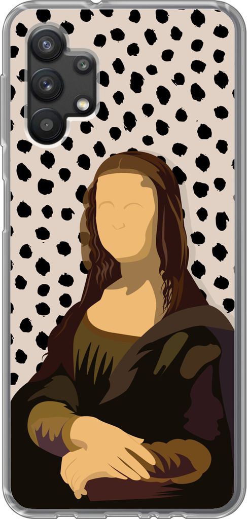 MuchoWow Handyhülle Schutzhülle Hülle für Telefoonhoesje Samsung Galaxy A32 5G Pastell - Mona Lisa - Polka dots - Alte Meister Silikon Softca...