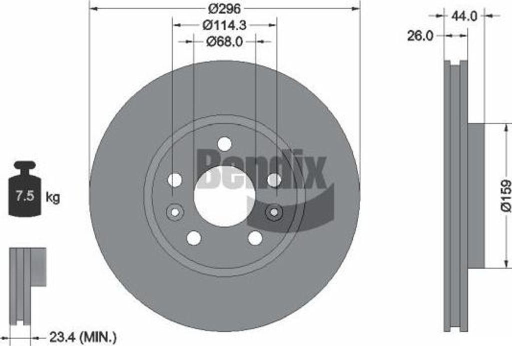BENDIX Braking BDS1538 Bremsscheibe OE 402062000R kompatibel mit Captur, Megane, Talisman